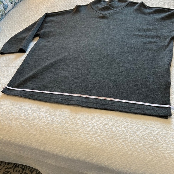 Bryn WALKER Oversized Crossover V-Neck Tunic Charcoal Grey 100% Wool Size M - Picture 12 of 15